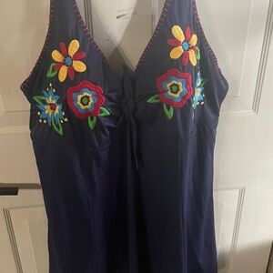 Swim 365 Floral Embroidered Swim Dress